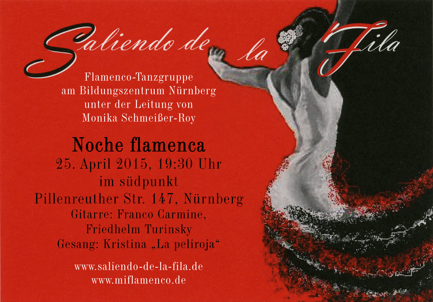 Einladung 'Noche Flamenca 2015' Einladung 'Noche Flamenca 2015'